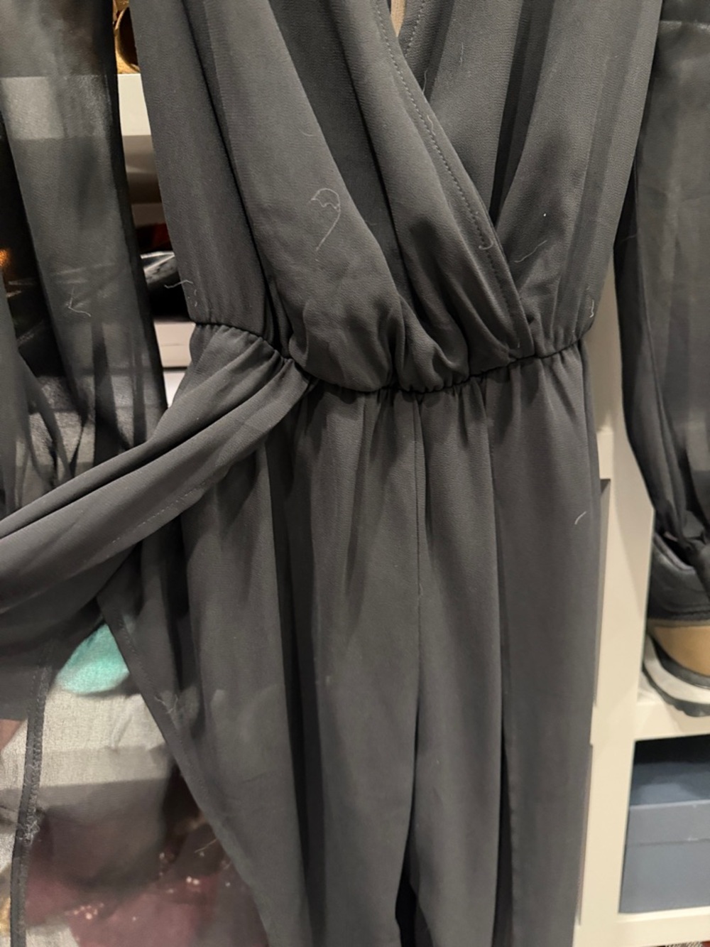 Sheer Black jumpsuit with slits - Picture 3 of 8